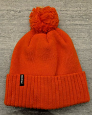 Patagonia Powder Town Pom Pom Beanie - One Size NWOT - Blood Orange