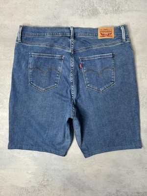 Bermuda Levi’s 720 High Rise Super Skinny Femme 16W Jean Bleu Taille Haute - Photo 1/4