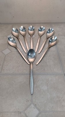 Sears RONVIK Stainless Vintage Flatware MCM Danish Mod Spoons 8 pc