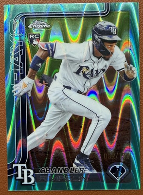 #ad 2025 Topps Chrome Update Chandler Simpson RC Aqua Refractor # 199 Rays $10.00