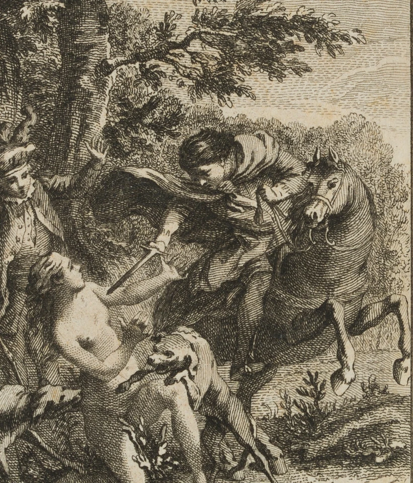 LEMPEREUR (*1728) nach GRAVELOT (*1699), Frauenmord, Rad. Klassizismus Jagen - Bild 3 von 4