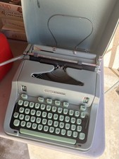 Vintage Hermes 3000 Portable Typewriter Sea Foam Green With Case thumbnail