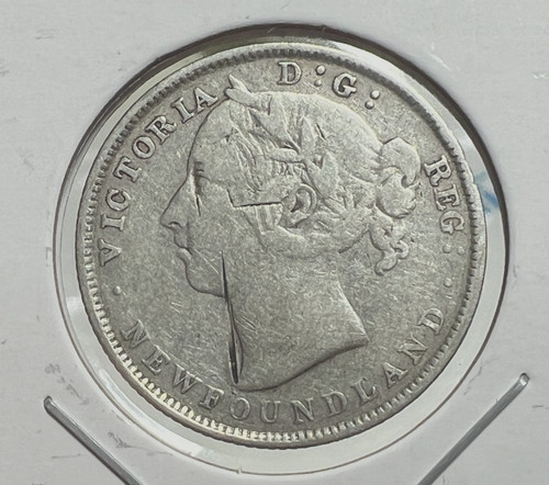 1899 NEWFOUNDLAND CANADA 20 CENTS STERLING SILVER SOME SCRATCHES