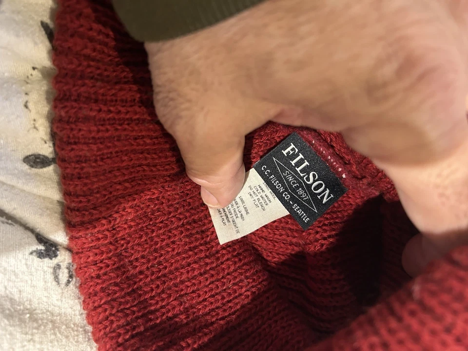 Filson Red Wool Beanie Men One Size watch cap - Image 2 of 3