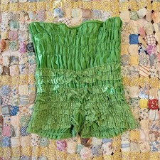Vintage Lime Green Lace Bloomers Shorts