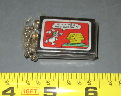 NEW NOS SEALED Permanent Match Snoopy FU #%&@ YOU Red Baron Key Chain Vintage