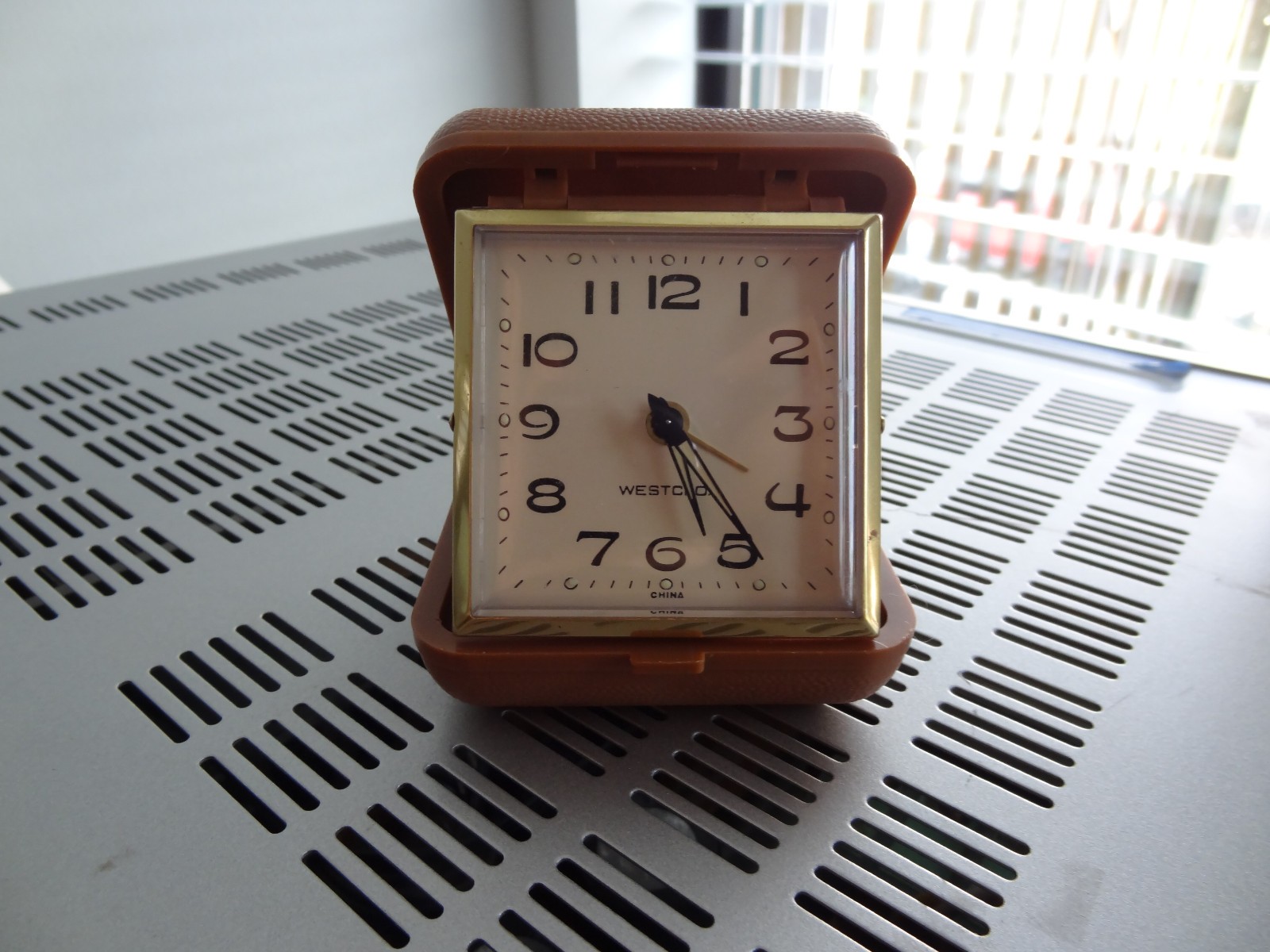 Vintage Westclox Wind Up Folding Travel Pocket Alarm Clock
