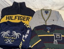 SET 4 -2 RALPH LAUREN POLO, 1 HILFIGER SWEATER, 1 POLO Rash Guard Shirt, 4T Boys