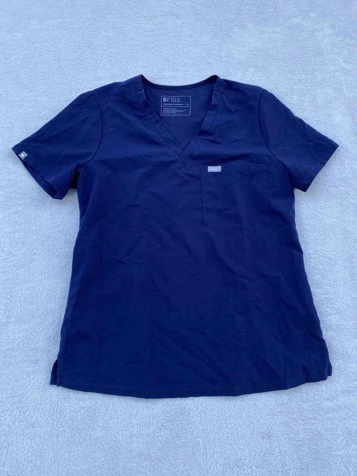 Conjunto Exfoliante Figs Technical Collection Para Mujer S Azul Cuello en V Talla Mediana Foto 2 de 4