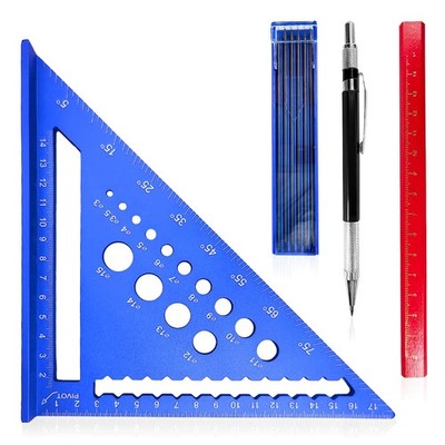 7 Zoll Speed Square metrisch mit 14 Arten von Bohrlöchern, Dreieck blau 