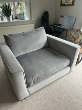 Silver Velvet Snuggle Sofa Chair KEATON