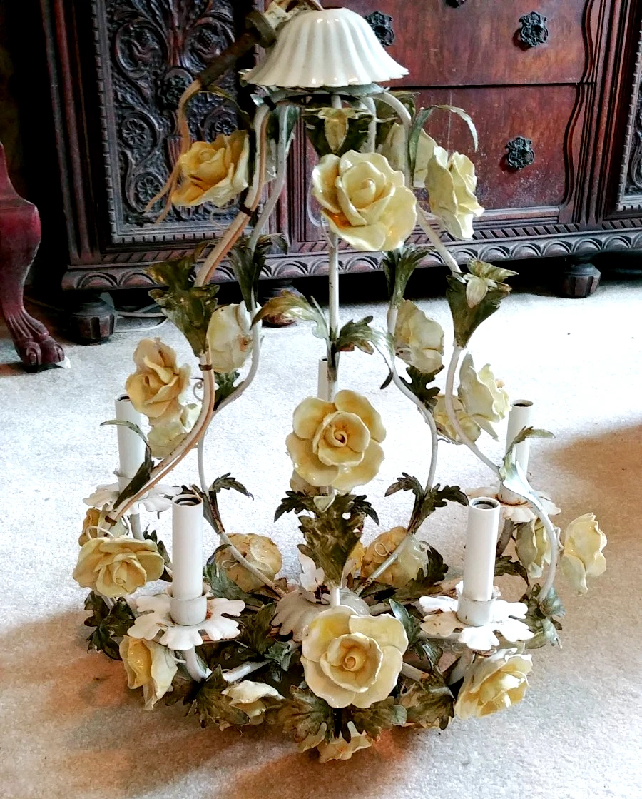 Tole Italian Antique Chandeliers Fixtures for sale | eBay