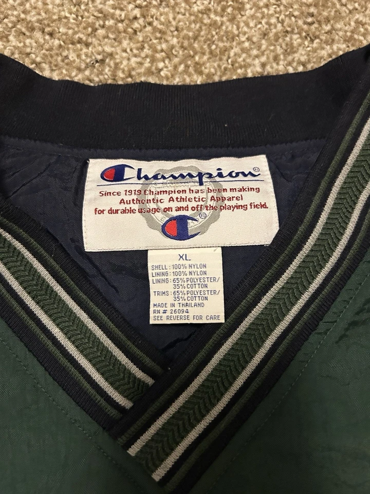 Chaqueta Pullover Forrada Champion Spell Out Vintage Años 90 - Para Hombre US XL Foto 4 de 4