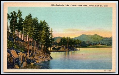 Postcard Stockade Lake, Custer State Park, Black Hills, So. Dak.   H97