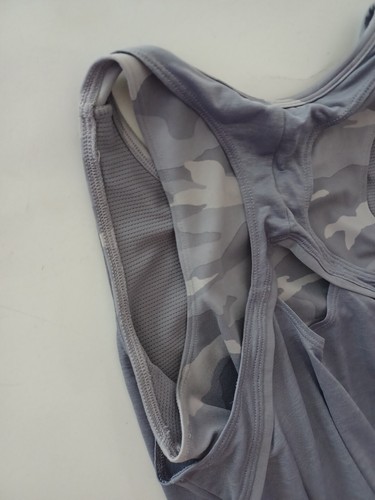 Athleta Girl Double The Fun Tank Top X-LARGE Gray Camo Make A Splash Cool Layer - Picture 7 of 15