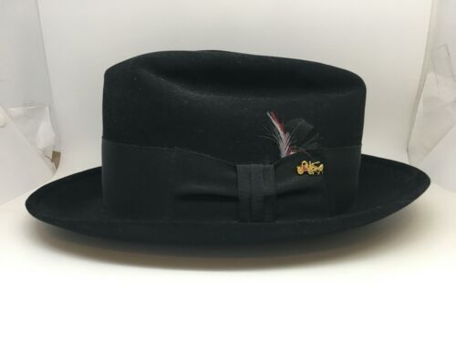 Vintage CHAMP Fedora Bowler Derby Hat Size 7 1/8 Felt Satin Vintage CHAMP Fedora Bowler Derby Hat Size 7 1/8 Felt Satin