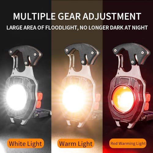 Led Small Flashlight Multitool Rechargeable Keychain Light Cob Multifunction Min - Picture 3 of 6