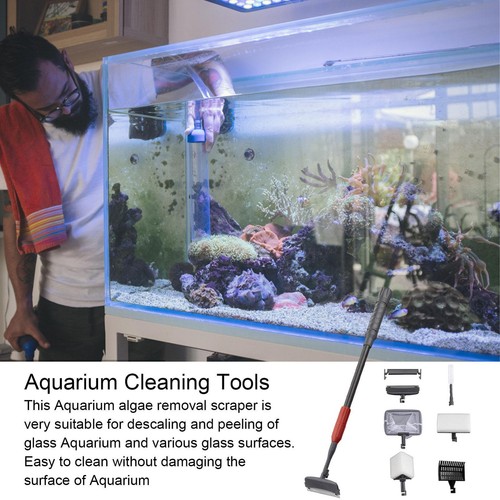 6 In 1 Aquarium Cleaning Kit Glass Brush Scraper Fishnet Fish Tank Cleaner Tool - Picture 12 of 12
