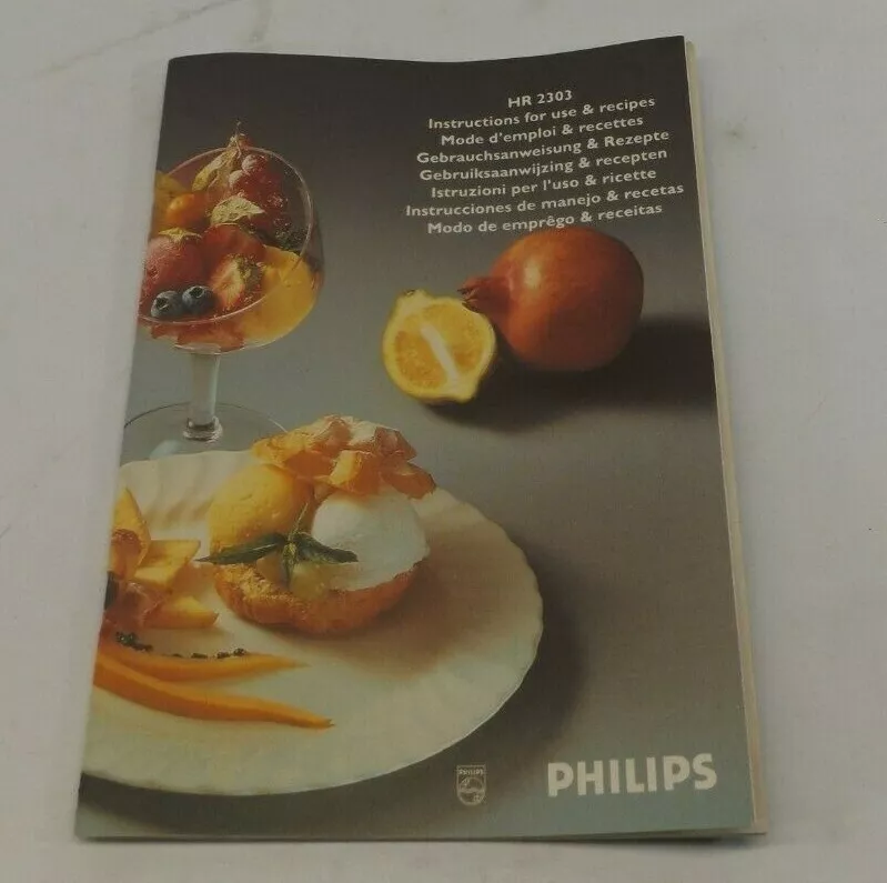 Philips HR 2303 Ice Cream Maker Operating User Owner s Instruction