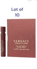Lot 10 Versace EROS FLAME Eau de Parfum Spray Sample Vial for Men 0.03 oz / 1 ml