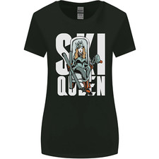 T-Shirt Femme Ski Queen Amusant Ski Hiver Sports Coupe Plus Large