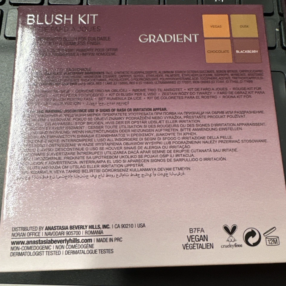 Anastasia Beverly Hills 4 Shade Blush Kit Gradient, VEGAN Makeup, New! - Image 4 of 4
