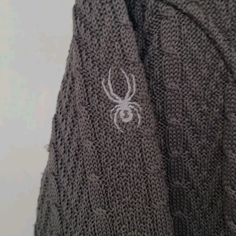 Spyder Women Lg Gray Cable Knit Full Zip Ski Jacket Core Fleece Lined Outdoor - Image 4 of 4