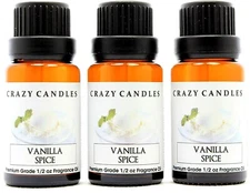 3 Vanilla Spice 1/2oz Premium Grade Scented Fragrance Oil Crazy Candles
