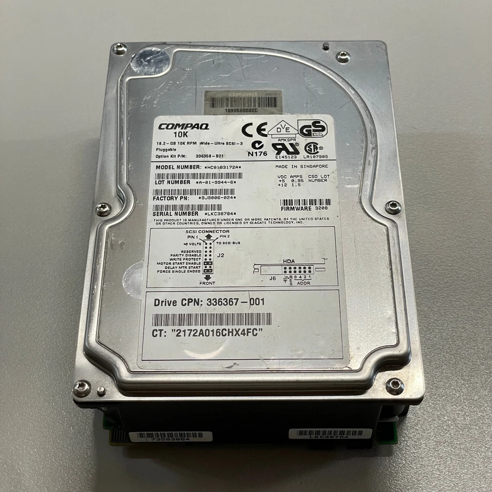 Compaq 18.2GB 3.5" Ultra SCSI-3 HDD 10K RPM 8MB Cache HC0183172A 9J9006-024 - Image 3 of 4