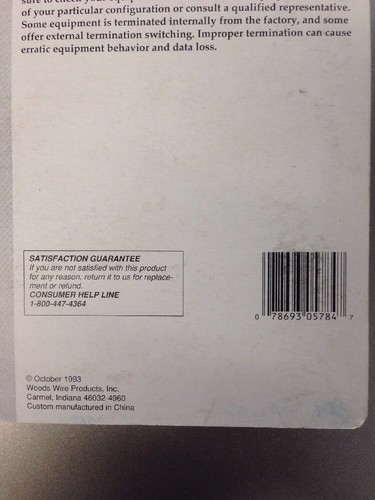 SCSI Bus Terminator 50-pin Termination Adapter, Woods Brand, New - Picture 4 of 5