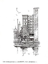 Karl Sally Bauer-Oltsch: München, Maxburgturm (Tuschzeichnung, bez. u. signiert)