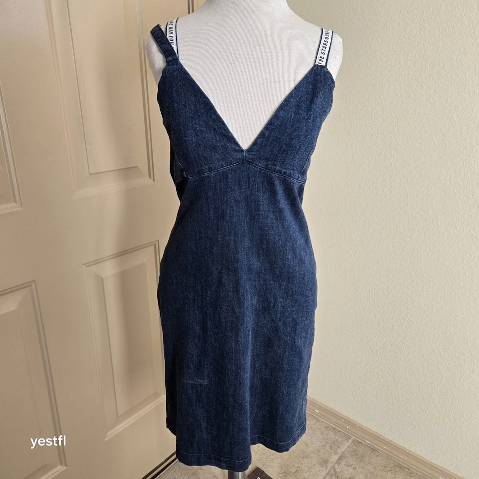 NUEVO CON ETIQUETAS Y2K FRANKIE MORELLO Vestido Denim Talla IT46 US 10 Foto 2 de 4