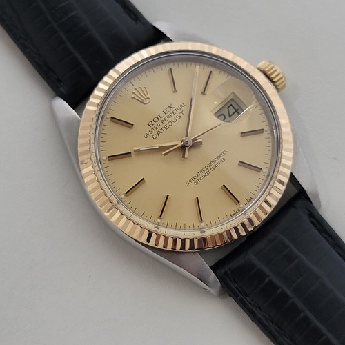 Mens Rolex Oyster Ref 16013 Datejust 36mm 18k SS Date 1980s Automatic RA490B