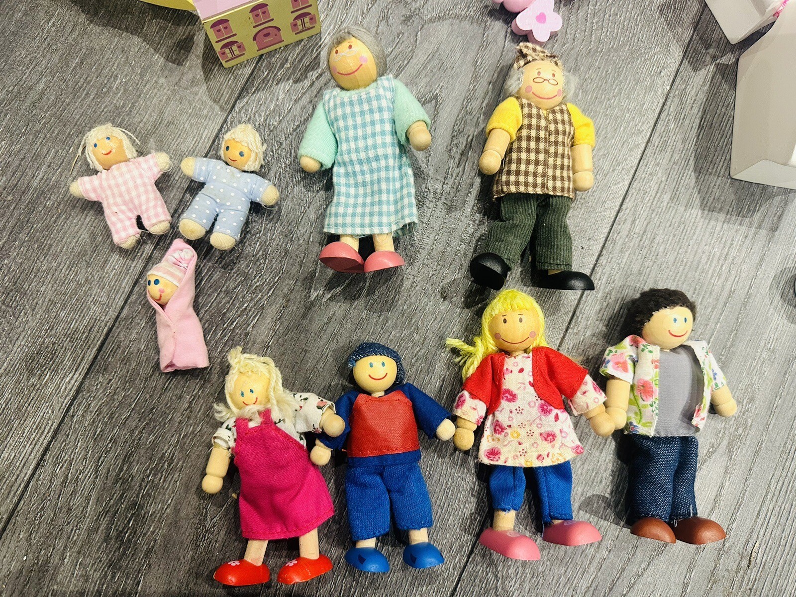 elc Rosebud Wooden Doll House Furniture Huge Bundle Figures Utility