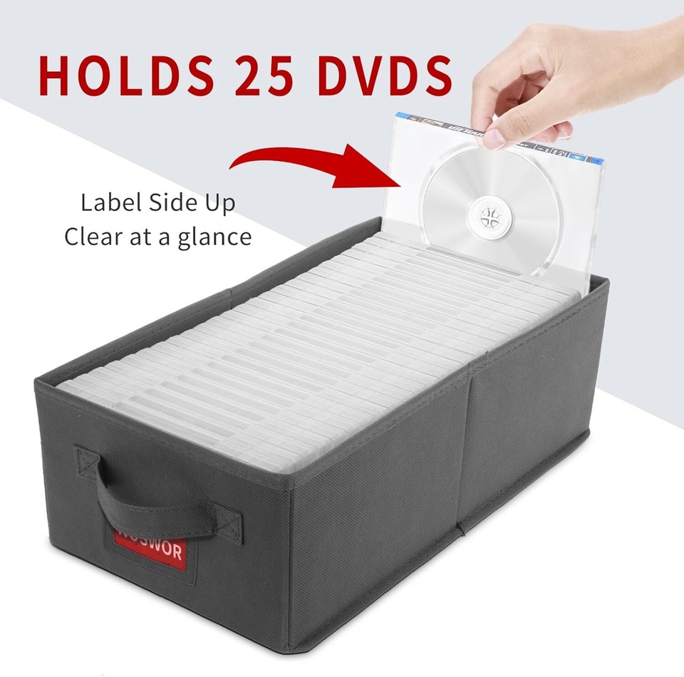 DVD Storage Box Stackable DVD Case Holder Organizer DVD Storage