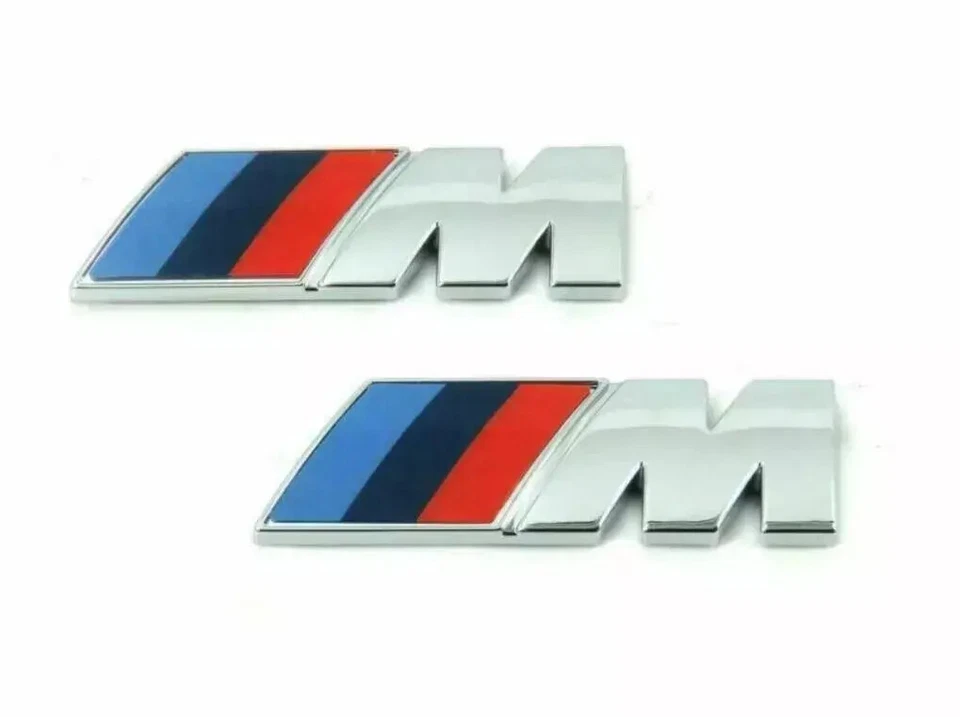 BMW GENUINE M Black+silver Logo LETTERING EMBLEM BADGE SET 51145A4B372 NEW - Image 2 of 4