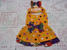 dog dress,Halloween,Fall,"ditzy for dots",short sassy" Small read size details 
