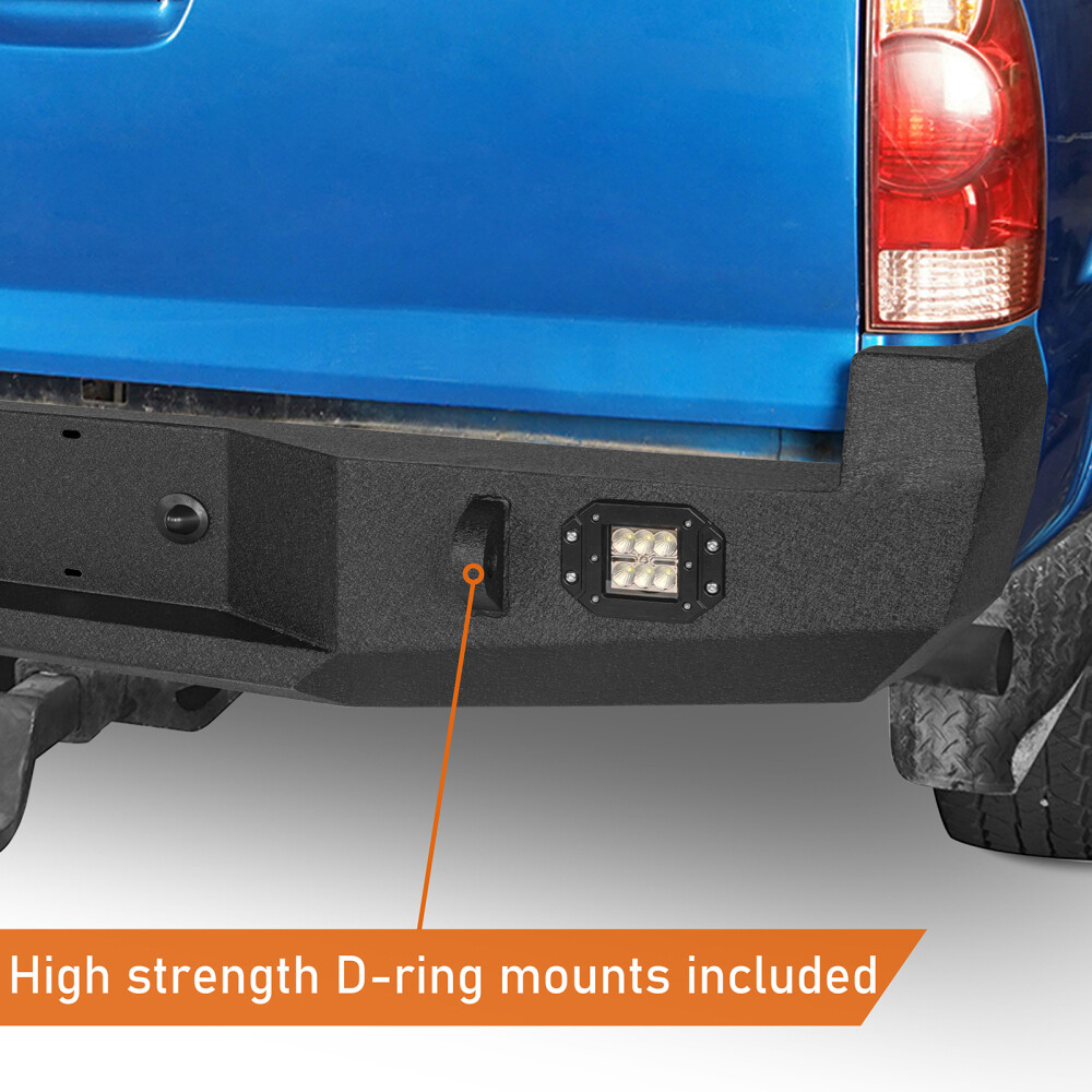 Hooke Road Discovery Steel Rear Step Bumper For 2005-2015 Toyota Tacoma 2 Gen 