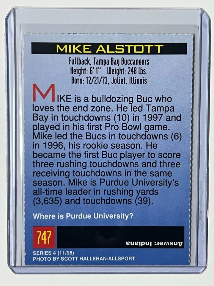 Mike Alstott Tampa Bay Bucs #747 NFL Sports Illustrated for Kids SI For Kids - Image 2 of 2