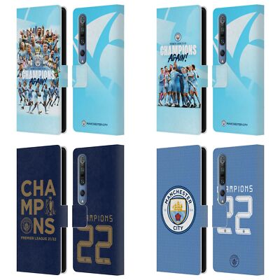 MAN CITY FC 2021/22 PREMIER LEAGUE CHAMPIONS LEATHER BOOK CASE FOR XIAOMI PHONES