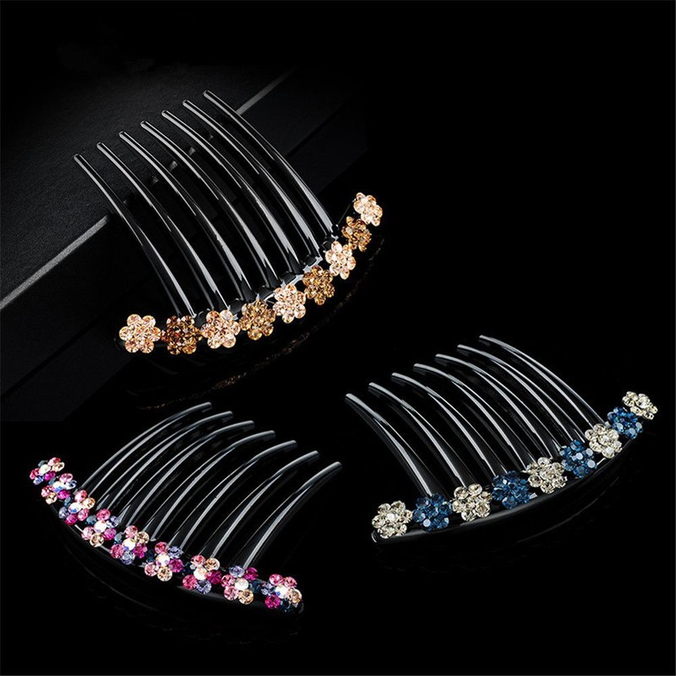 Clip Hairpins Crystal Hair Bun Maker Rhinestone Hair Combs Bridal
