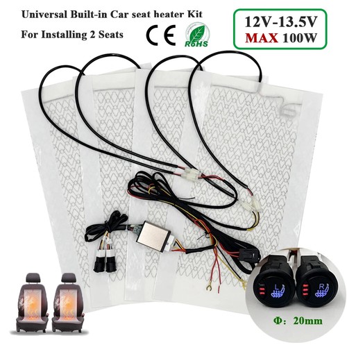 100W Built-in Car Seat Heater Kit Fit 2 Seats with 12V Carbon Fiber Heating Pad - Picture 11 of 22