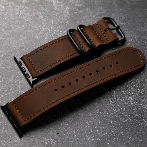 For Apple Watch Ultra 2 Series 9 8 7 6 Genuine Leather Watch Strap Handmade Band - Picture 13 of 18
