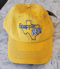 New Snapple Hat Cap Up Juice Texas Tea Yellow Strap Back Rare Vintage