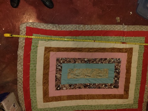 Vintage cotton machine stitched quilt top 57" x 75" - Picture 5 of 7