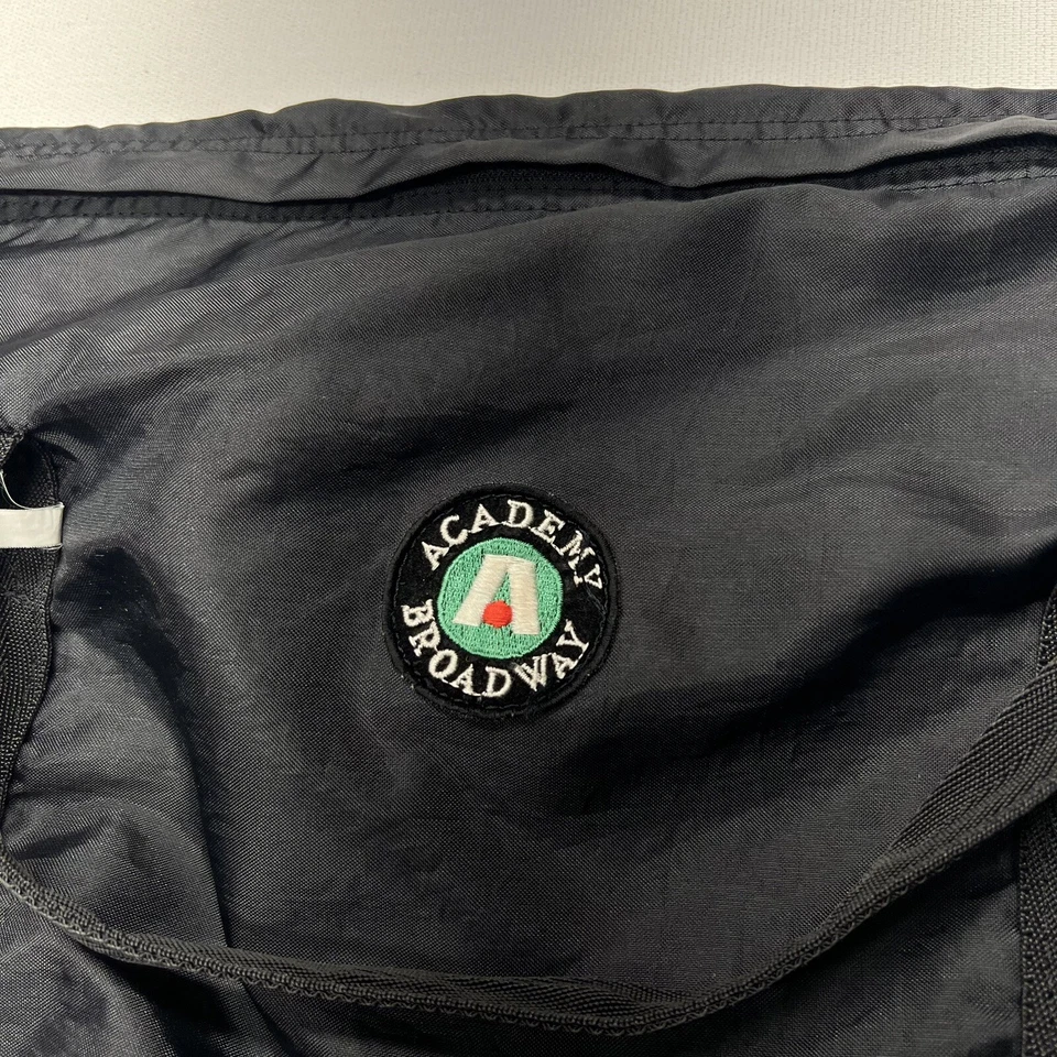Bolso de Colección Academy Broadway Negro Lona Nylon Gimnasio Viaje Camping Cremallera Logo Y2K Foto 2 de 4