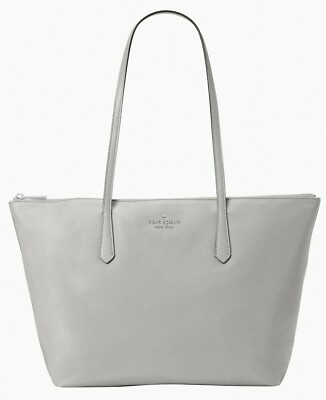 Kate Spade Kitt Large Nylon Tote Bag Nimbus Grey K6031 NWT Gray