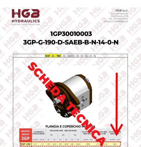 WALVOIL GEAR PUMP -POMPA INGRANAGGI GR.3 1GP30010003 3GP-G-190-D-SAEB-B-N-14-0-N - Foto 5 di 7