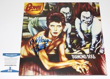 MIKE GARSON SIGNED DAVID BOWIE 'DIAMOND DOGS' ALBUM VINYL RECORD BECKETT COA BAS