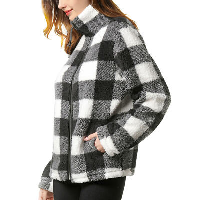 women's full zip sherpa jacket